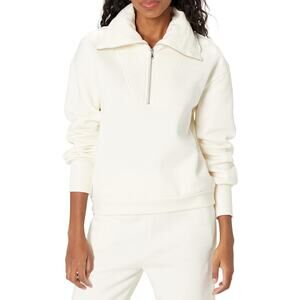The Drop “Murphy” Half-Zip Sweatshirt | Cream | Size XS NWT